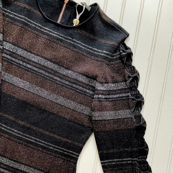 Ted Baker Simona Metallic Sparkle Bow Bodycon Dress Ted Size 3 Fits US Sizes 6-8 - Picture 11 of 13